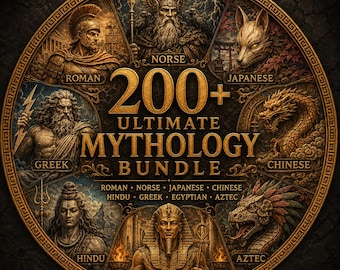 Mythology STL Bundle: 200 3D Relief Models for CNC, Laser, Print (Digital Download)