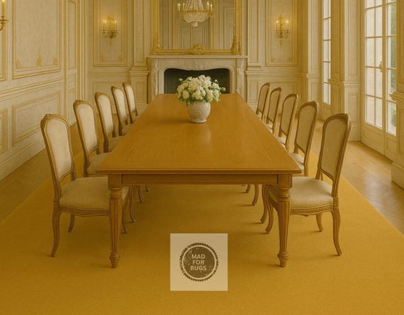 Solid Mustard Yellow Runner Rug – Long Hallway Carpet for Palace, Villa or Entry\ Bedroom  Entryway, Living room, Kitchen, 8X10, 9X12, 10X14