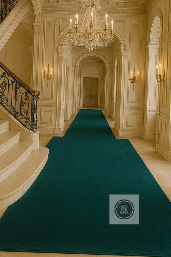 Solid Deep Teal Rug – Grand Ballroom Carpet for Palace or Luxury Interior\ Bedroom  Entryway, Living room, Kitchen, 8X10, 9X12, 10X14
