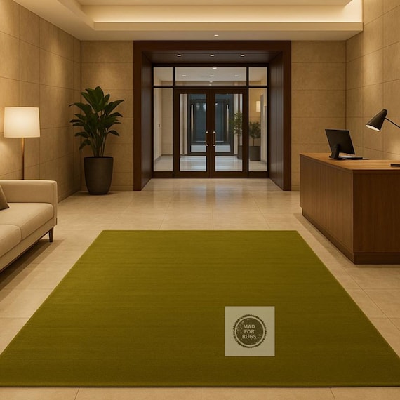 Solid Green Area Rug – Modern Hand-Tufted Carpet for Living Room, Office,  Entryway Wool Rug, Bedroom Kitchen, Nursery  6X9 8X10 9X12 10X14,