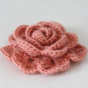 Realistic Crochet Rose Pattern 3-D Floral Jewelry Flowers Applique Embellishment Three Dimensional Rosette Handmade Gift Idea Adornment image 10