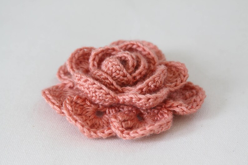 Realistic Crochet Rose Pattern 3-D Floral Jewelry Flowers | Etsy