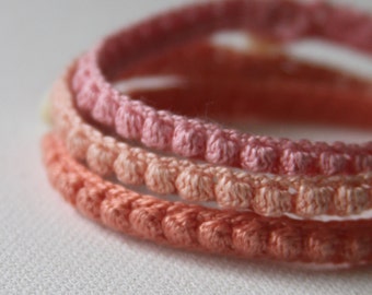 Crochet Pattern Bobble Bracelets Bangles Cuffs