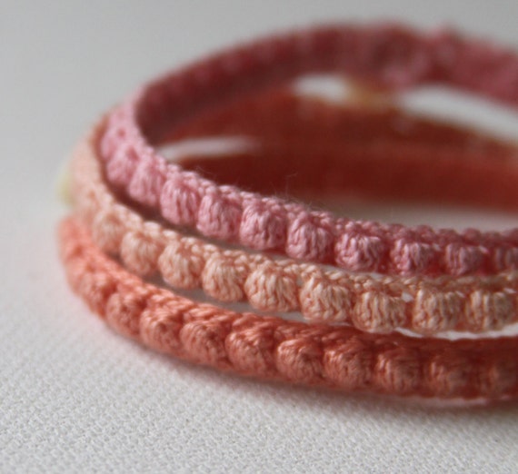 Crochet Pattern Bobble Bracelets Bangles Cuffs | Etsy