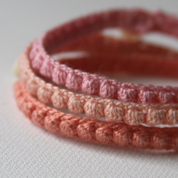 Crochet Pattern Bobble Bracelets Bangles Cuffs