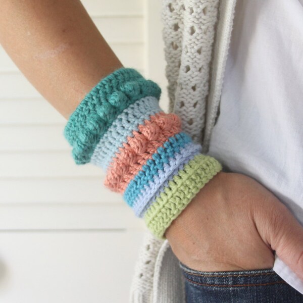 Carnival Stripes Crochet Textured Cuff