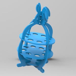 3d easter egg holder, dxf file pattern for laser cutting, STL model for 3d printing