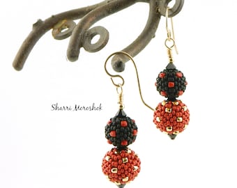 Beaded Bead Earrings by Sharri Moroshok