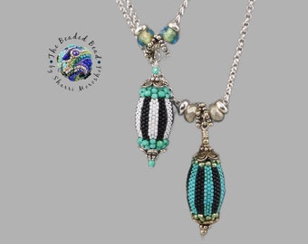 Beaded bead pendant necklace, choose your length, a casual and arty statement, handcrafted by Sharri Moroshok