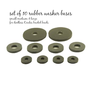 Set of 10 rubber washer bases for Endless Circles beaded beads