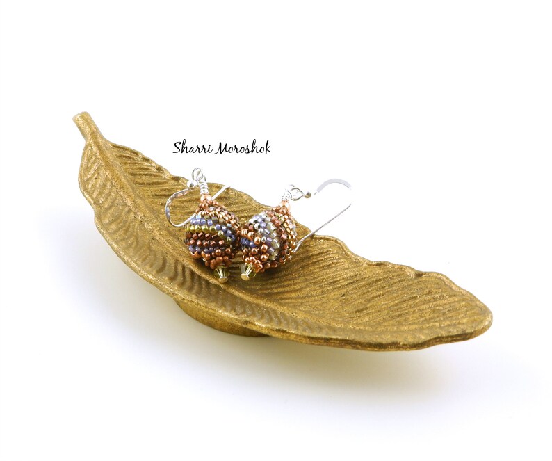 SALE Copper Beaded Bead Earrings