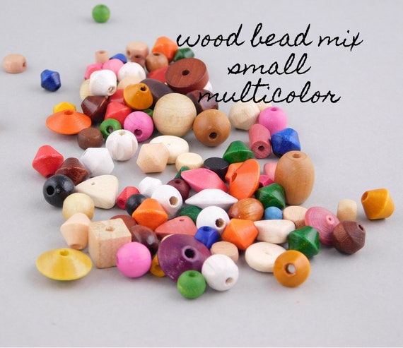 Wood Bead Mix Small Bright Rainbow Multicolor Czech Wooden Beads for Jewelry Making Necklace Bracelet Lanyard Spacers Loose Assorted Etsy