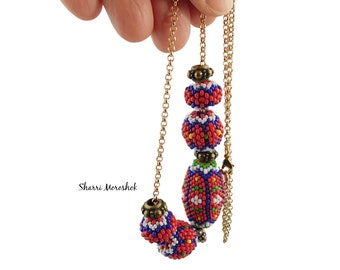 Chevron Beaded Bead Necklace