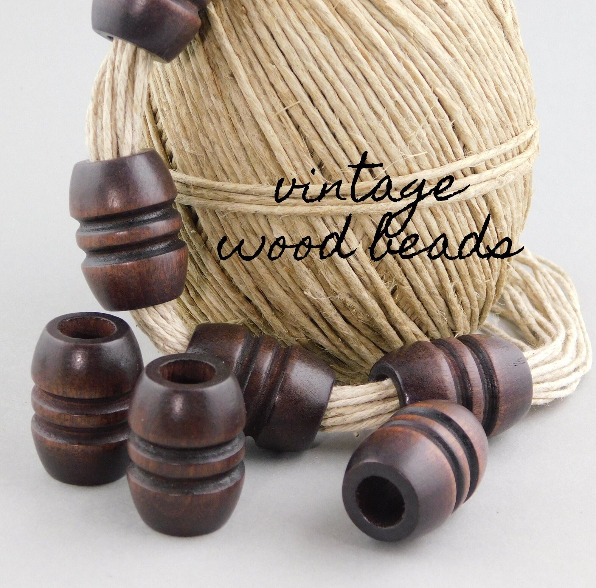 HINZIC 100pcs Large Hole Wooden Beads 9x10mm - 5 Colors For Jewelry Making, Macrame & Crafts