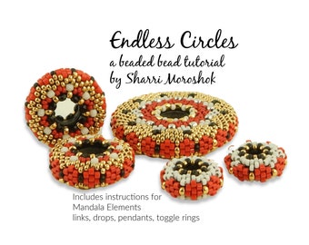 Endless Circles Mandala beaded bead tutorial pattern by Sharri Moroshok