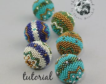 Round Beaded Bead tutorial, a basic Peyote Stitch pattern by Sharri Moroshok