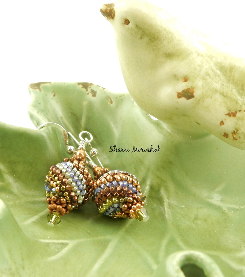SALE Copper Beaded Bead Earrings