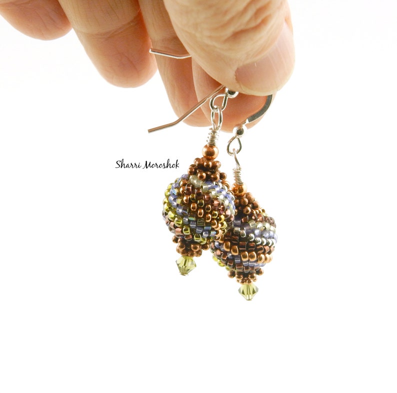 SALE Copper Beaded Bead Earrings