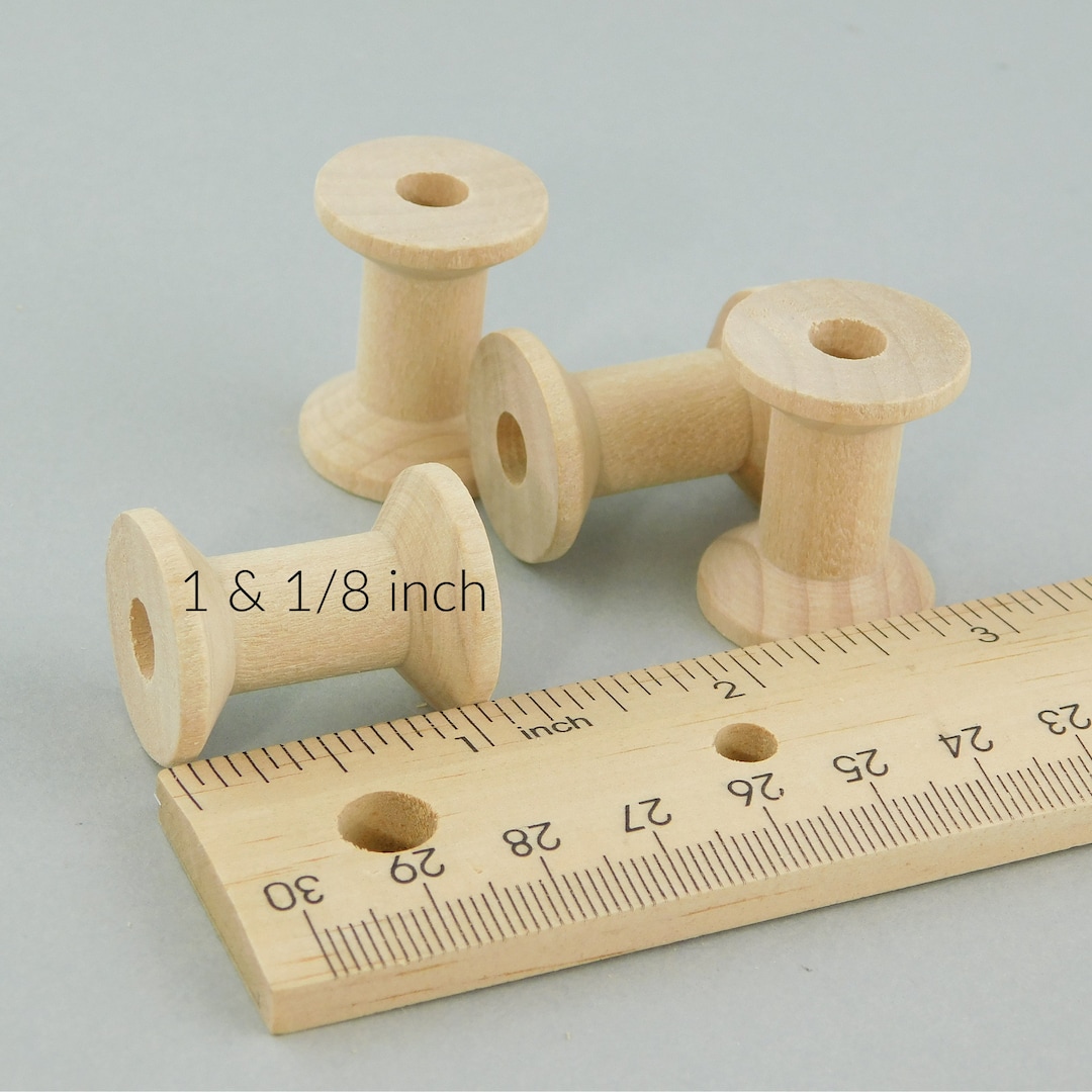 Unfinished Hourglass Shaped Maple Wood Spools, 1 and 1/8 Inch, Empty ...
