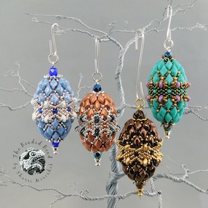 Beaded Gem Egg Ornament Kit, Seed Bead and GemDuo DIY project