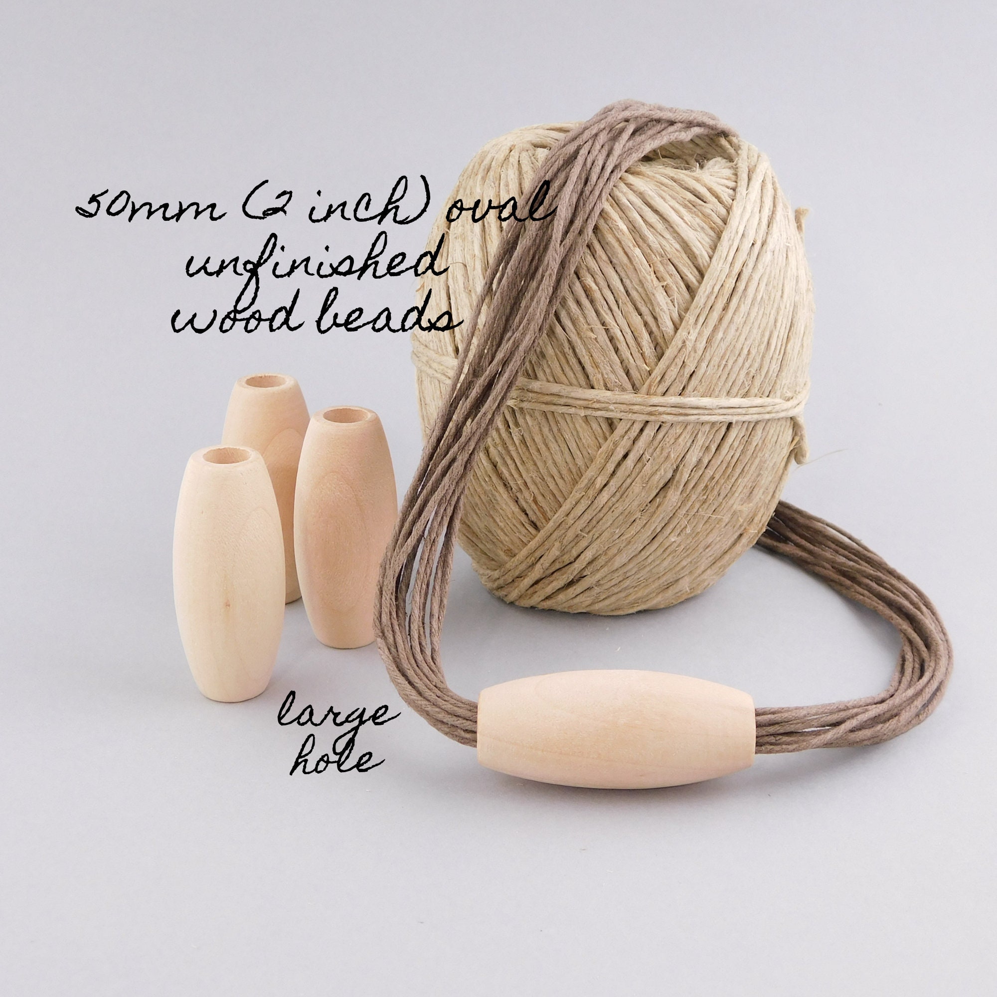 4-10 Pieces Large Beads,natural Wood Beads,wooden Round Beads 40mm 