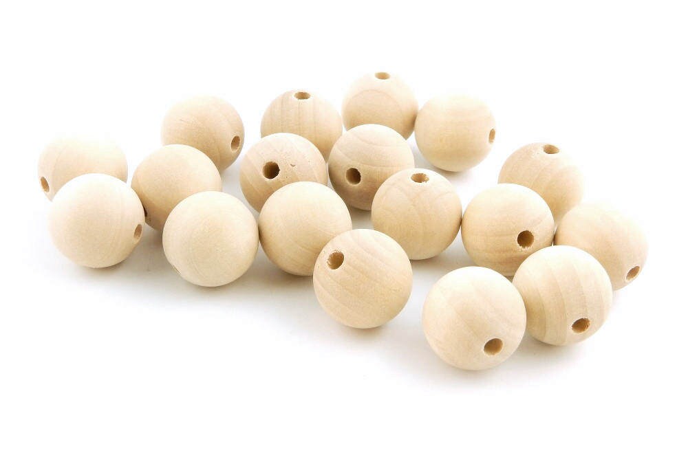 Thebeadchest 20mm Natural Round Wood Beads, Wooden Beads Loose Wood Spacer Beads for DIY Jewelry Making, 4 Sizes (8mm, 10mm, 12mm, 20mm) - Red, Adult