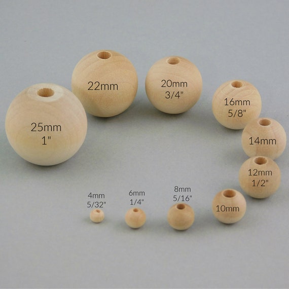 8mm Round Unfinished Wood Beads Small Wooden Craft Beads for