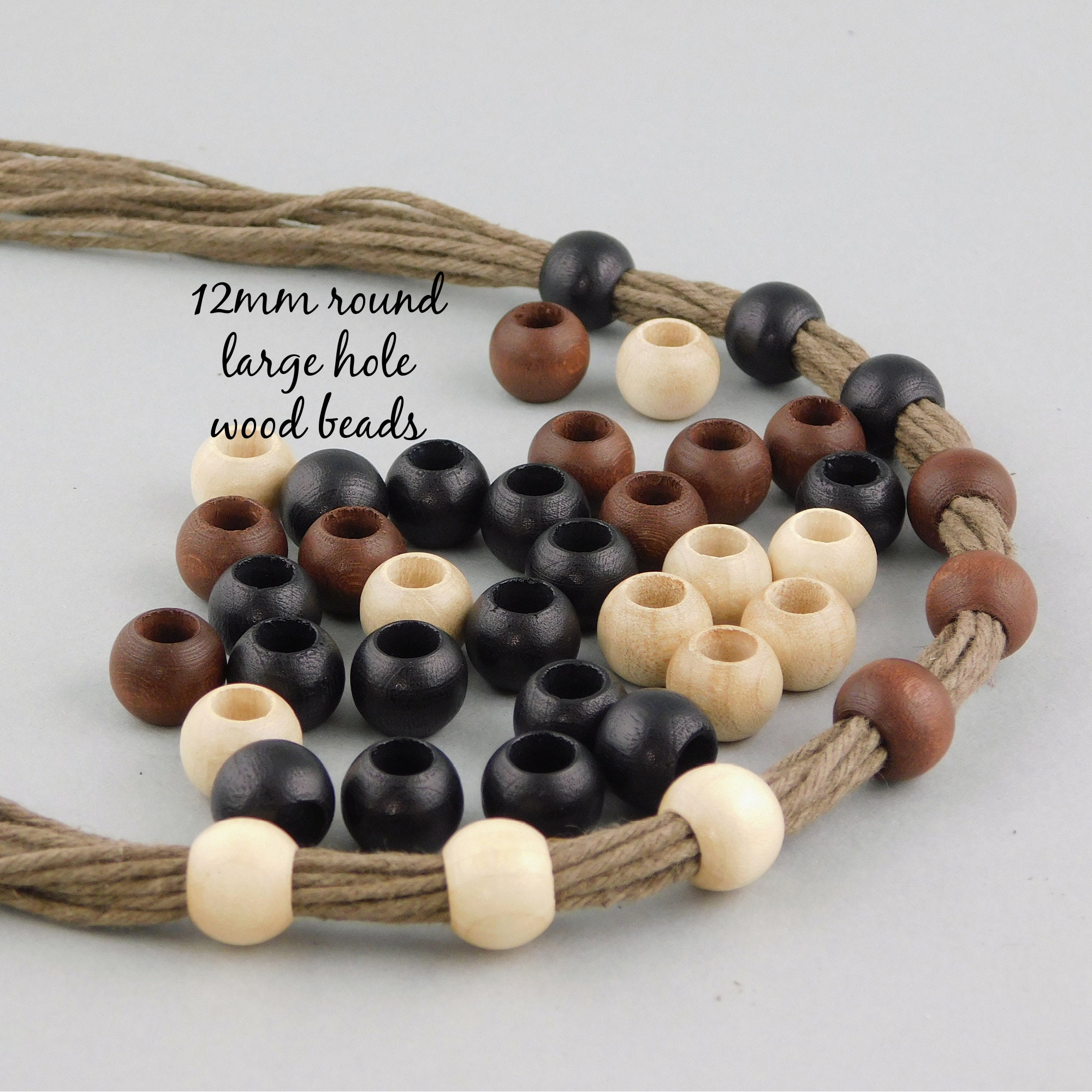 Natural Wood Large Hole Wooden Beads For Macrame Jewelry Charms Crafts  6-25mm 1