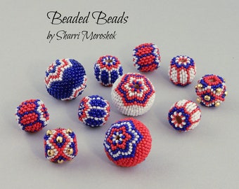 Handmade Chevron Beaded Beads – Murano Inspired Peyote Stitch Loose Beads for Jewelry Making