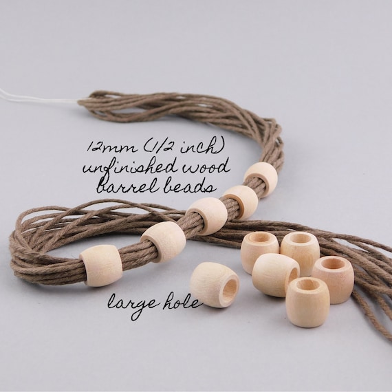 32 x 22mm Oval Wood Macrame Beads