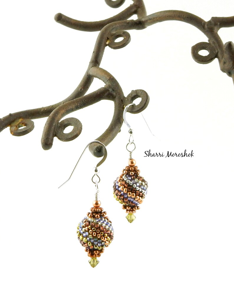 SALE Copper Beaded Bead Earrings