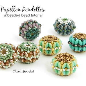 Beaded Bead Tutorial: Papillon Rondelles Pattern (PDF Download)