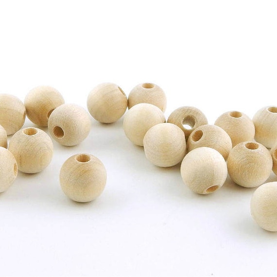 100 Cuentas De Madera Redondas Por Tamaño - 10mm, 14mm, 20mm, 25mm | Para Manualidades, Bisutería Y Decoración