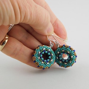 Mandala beaded earrings by Sharri Moroshok