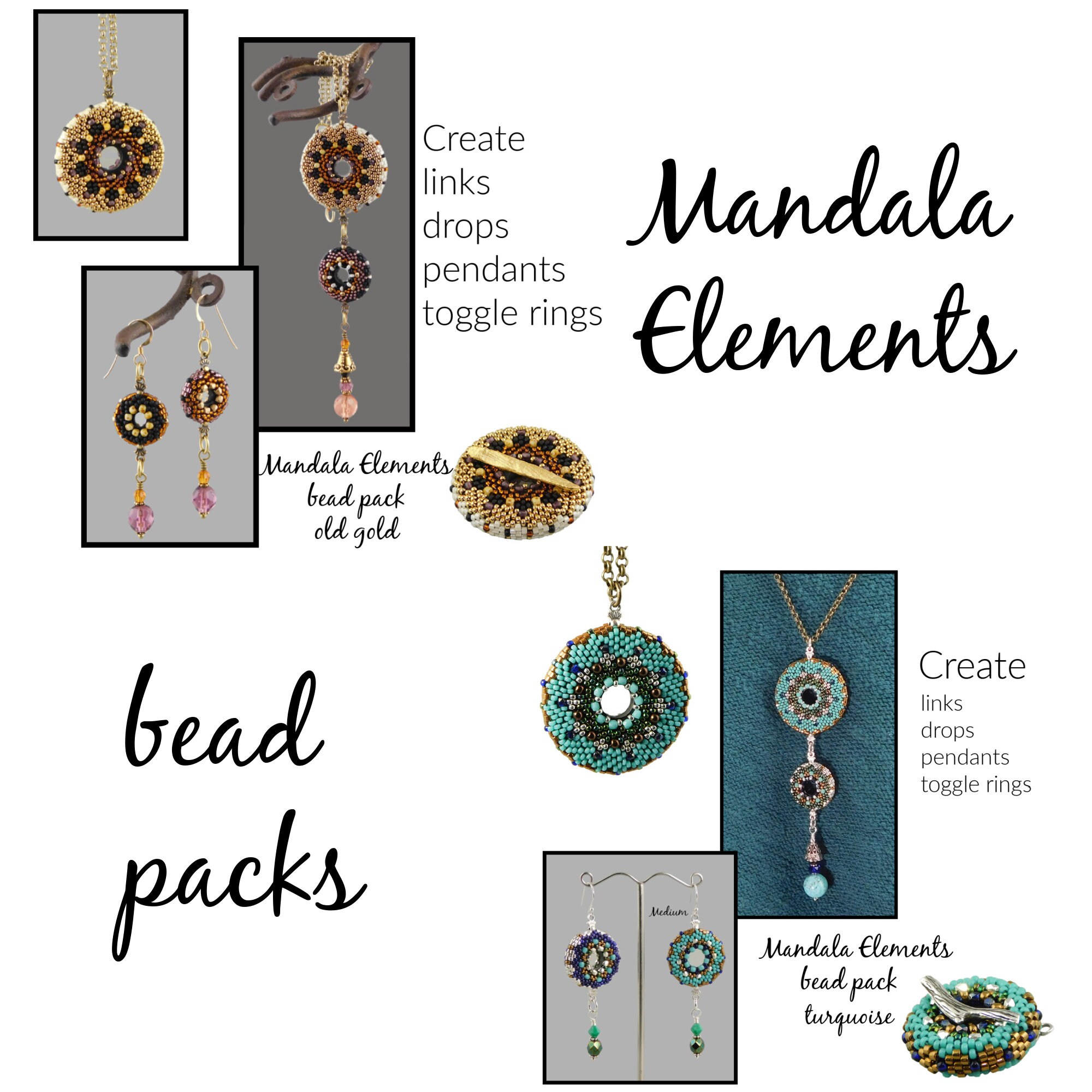 Mandala Elements Bead Pack | Seed Bead Weaving Kit for Endless Circles ...