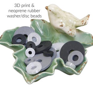Custom Base Beads for Endless Circles Tutorial - Neoprene Rubber & 3D Printed Disc Washers - Sets of 10 in 3 Sizes for Beaded Beads