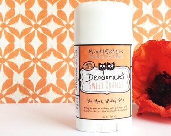 Baking soda free Sweet Orange Organic Deodorant - Natural Vegan Deodorant - Organic Citrus Natural Deodorant