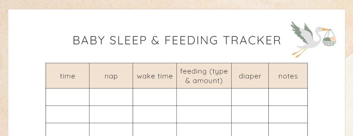 Baby Sleep & Feeding Tracker Printable | Newborn Routine Log | PDF ...