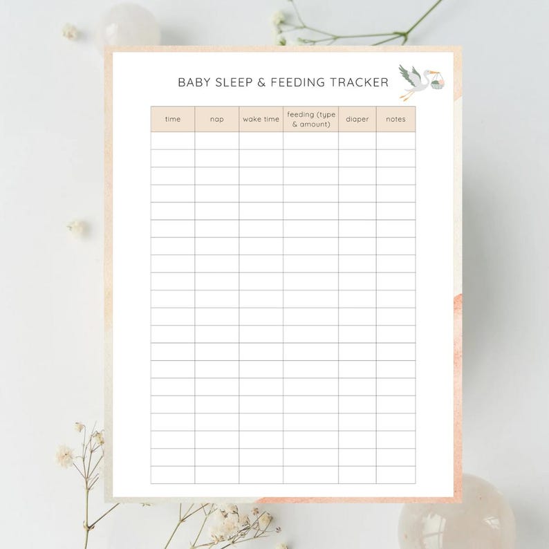 Baby Sleep & Feeding Tracker Printable | Newborn Routine Log | PDF ...