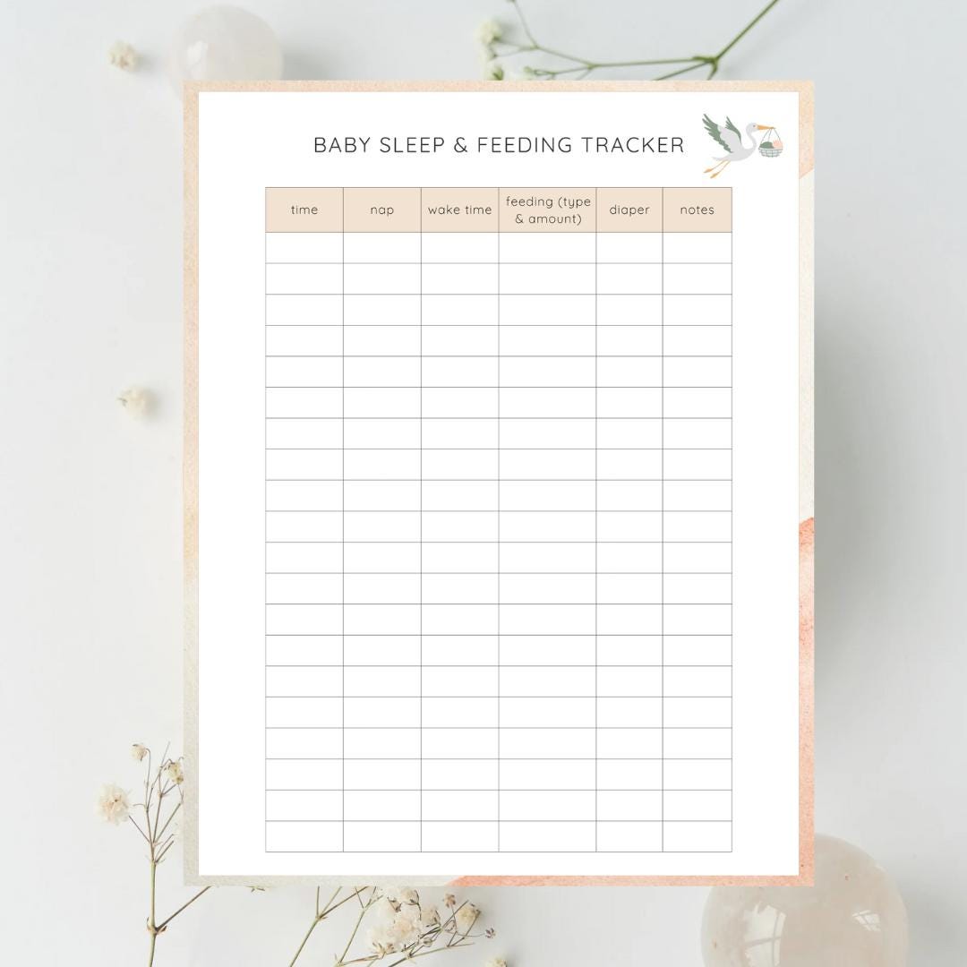 Baby Sleep & Feeding Tracker Printable | Newborn Routine Log | PDF ...