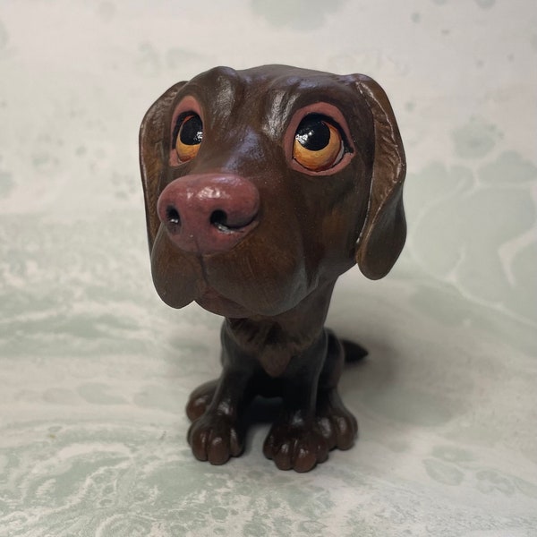 Resin Chocolate Lab Figurine Etsy