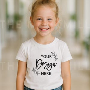 Bella Canvas 3001 Kids White T-Shirt Mockup (Digital Download Jpeg File)