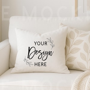 Square Pillow Mockup | Pillowcase Mock | Throw Pillow Mockup | Cushion Mockup | White Pillow Mockup | Pillow Mockup JPEG | Pillow Mock JPEG
