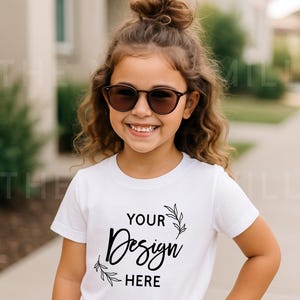 Bella Canvas 3001T Kids White T-Shirt Mockup (Digital Download Jpeg File)