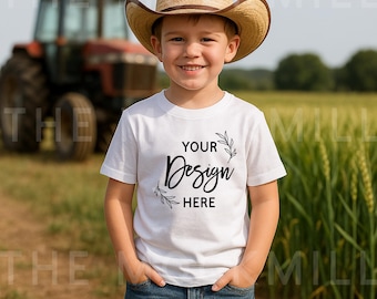 Bella Canvas 3001T Kids White T-Shirt Mockup (Digital Download)