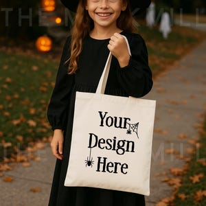 Halloween Canvas Tote Bag Mockup: JPEG Digital Download