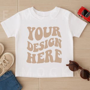 White Kids T-Shirt Mockup: Bella Canvas 3001T (Digital Download)