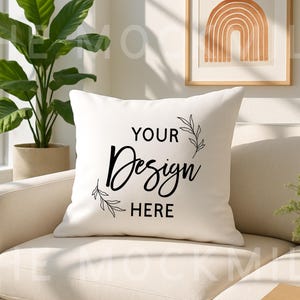 Square Pillow Mockup | Pillowcase Mock | Throw Pillow Mockup | Cushion Mockup | White Pillow Mockup | Pillow Mockup JPEG | Pillow Mock JPEG