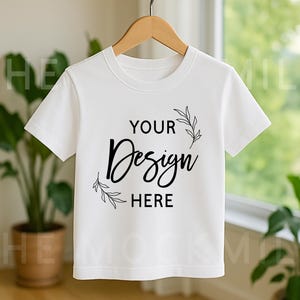 Bella Canvas 3001T Kids White T-Shirt Mockup (Digital Download Jpeg File)
