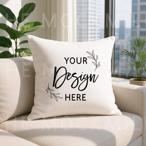 Square Pillow Mockup | Pillowcase Mock | Throw Pillow Mockup | Cushion Mockup | White Pillow Mockup | Pillow Mockup JPEG | Pillow Mock JPEG